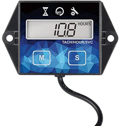Tachymètre numérique Moteur Compteur horaire Jauge Piste Changement d'huile Compteur horaire inductif pour bateau Tondeuse à gazon Moto Hors-bord Motoneige