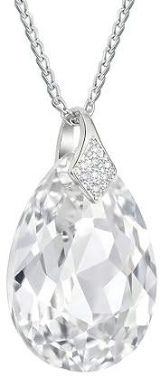 Kette Damen mit Anhänger - Halskette Damen Silber 925 - elegante und moderne Schmuck für Sie - Silber Kette in Form eines Tropfens - Wetten Sie Auf Ketten Anhänger - mit Kristalle (Crystal)
