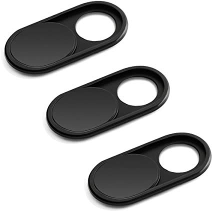 Queta 3PCS Webcam Abdeckung, Webcam Slide Cover, Laptop Kamera Abdeckung Slide Ultra Dünn mit Reinigungstuch für Laptop, PC, MacBook, iMac, Computer, iPad, Smartphone [Schwarz]