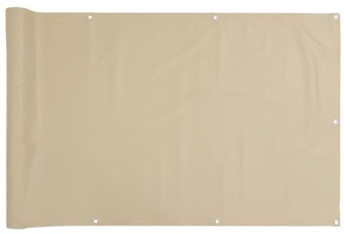 vidaXL Balkon Sichtschutz Bespannung Terrasse Windschutz Sonnenschutz Balkonbespannung Balkonverkleidung Beige 90x500cm Oxford-Gewebe