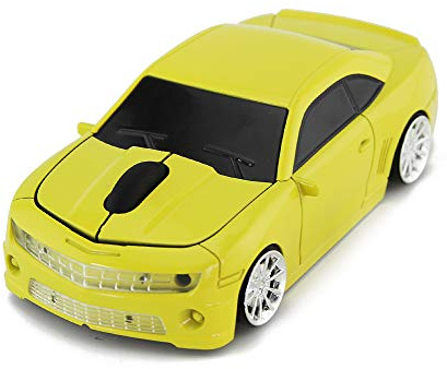 Aikchi Kabellose Auto Maus 3D Optische Computermaus, Ergonomische Desktop Laptop PC Mouse für XFL (Gelb)