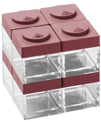 OMADA Portaspezie da 100ml con Coperchio Dosatore e Contenitore Trasparente