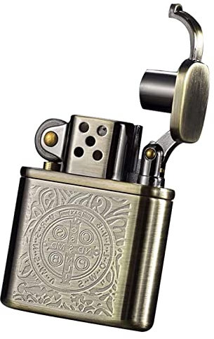 Foern Encendedores Antiguos Vintage, Encendedor de Gasolina de Aceite con Brazo de Elevación Antiguo, Encendedor de Cobre para Regalo Decorativo de Colección Presente (no Incluye Queroseno),Copper