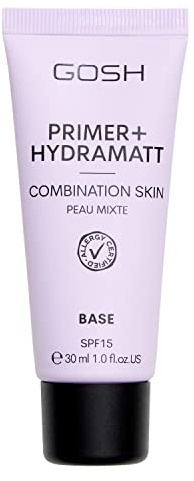 GOSH Primer + Hydramatt I Face Primer for Oily Skin & Combination Skin I Mattifying & Hydrating Primer I Water Based Skin Primer I Makeup Primer with SPF 15 I Allergy Certified, Perfume Free & Vegan