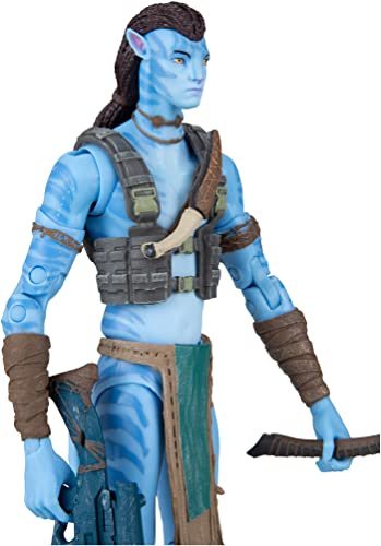 McFarlane leksaker, Disney Avatar, World of Pandora 7 tum Jake Sully (Reef Battle) klassisk avatar film actionfigur med 22 rörliga delar, Disney-leksaker, samlarfigur med samlarstativ, åldrar 12+