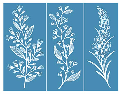 Selbstklebende Siebdruck-Schablone – Blatt-Blumen-Muster, Netz-Transfer-Schablone – wiederverwendbare Siebdruck-Schablonen für DIY-Malerei, T-Shirt/Kissen