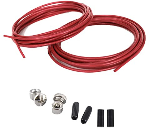 InnoTi Ersatzpack für Crossfit Springseil - Ersatzkit mit 2 Stahlkabeln von 3m - Anpassbar an alle Springseile mit 2,5mm Dicke - Gummistopper und Befestigungsschrauben inclusive