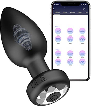 LYAMais AnalVibrator mit App Fernbedienung,Analplug Butt Analvibratoren mit Diamant 10 Modi,wasserdichter Prostata-Vibrator Sexspielzeug für Männer Frauen und Paare