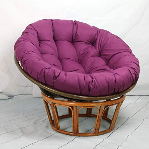 SUARIA Schwingen Rund Cord Sitzkissen Korbstuhl Hängender Korb Radar Stuhlkissen Verdicken Mit Krawatten Sitzpolster Für Korbstuhl Holzstuhl-Lila b 140x140cm(55x55inch)
