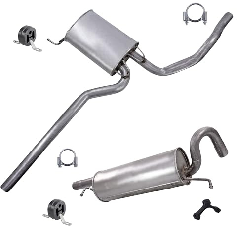 BESTPRICE ATP Auspuff Schalldämpfer Set 1x Mittelschalldämpfer, 1x | Kompatibel mit: VW PASSAT B5, PASSAT B5 Variant, PASSAT B5.5, PASSAT B5.5 Variant
