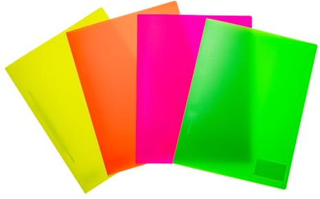 HERMA 19640 Schnellhefter A4 Transluzent Neon Sortiment, 12 Stück, Sichthefter aus Kunststoff mit Beschriftungsetikett, Einstecktasche & Metallheftzunge, Plastik Schnellhefter Set für Schule & Büro