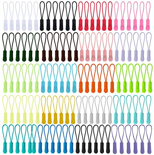 UTMACH 120 Piezas Colorido Tiradores de Cremallera de Nylon - Reemplazo para Mochilas, Chaquetas, Equipaje, Bolsos