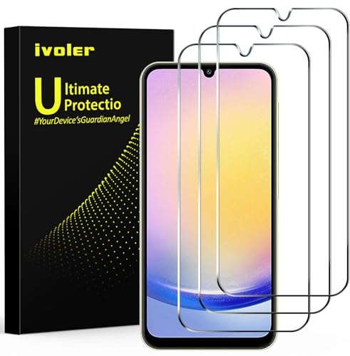 ivoler 3 Stück Schutzglas Schutzfolie für Samsung Galaxy A25 5G / Xiaomi Redmi Note 8 Pro/Redmi 9T / Poco M3, 9H Härte Schutz Glas, HD Klar Displayschutzfolie, Anti-Kratz Folie, Anti-Bläschen
