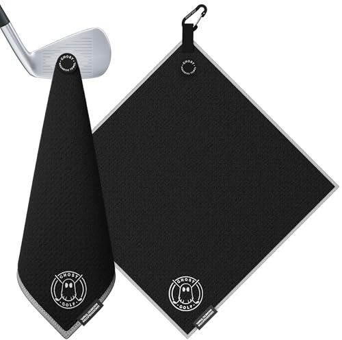 GHOST GOLF Magnetisches Golf-Handtuch, Schwarz