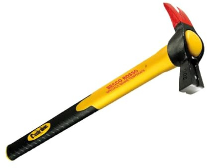 La zappa Martello becco rosso per carpentiere con calamita e manico in fibra di vetro (250 gr/580 mm)