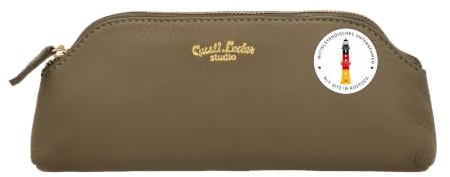 Gusti Kosmetiktasche Leder -Edla Damen und Herren Utensilientasche Kulturbeutel Waschtasche Schminktasche Kulturtasche Grau Leder
