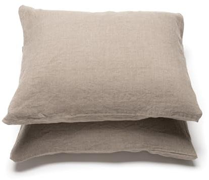 LinenMe Kissenbezug 50x60 - Luxuriöse Kopfkissenbezug 100% Leinen - Gewaschene Leinen Bettwäsche Antiallergische - Pillow Case 2er Set