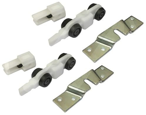 Kit pour porte coulissante sans rail – Comprend 2 chariots de glissement, 2 verrous supérieurs, 2 supports de fixation sur panneau – Disponible en 2 ports : 40 kg et 80 kg (charge 40 kg)