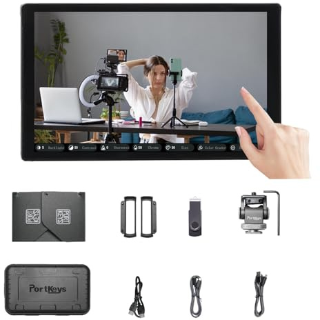 PortKeys PL5 Moniteur vidéo à écran Tactile HDMI 4K 5,4, Moniteur de Champ de caméra 500 nit, niveleur de Couleurs 360°, simulateur d'interface USB 3.0 pour Le Streaming