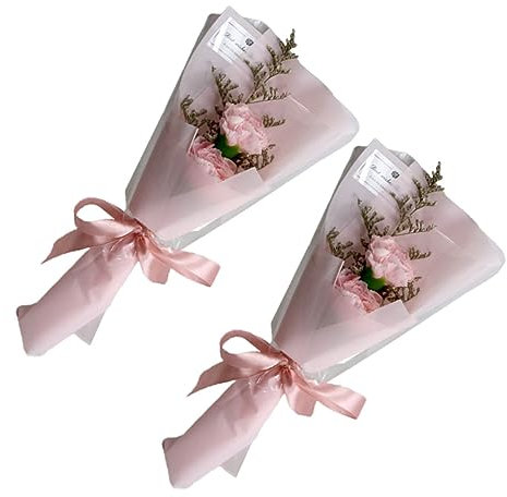 SEWOART 2 Piezas Ramo de Flores eternas Rosa de jabón Brillante Ramo de jabón Falso decoración Oficina decoración hogar Flor de jabón para el día de San valentín Ramo de Flores de jabón