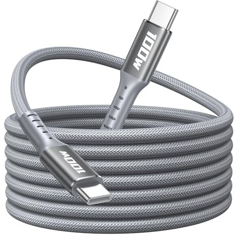Cable USB C 3M 100 W Cable de carga rápida USB C a USB C Cable 5A PD USB C Cable de carga largo Nylon Trenzado C a Tipo C Cable de carga para iPhone 16 15 Pro Max, Samsung S24 S23 S22, iPad Pro