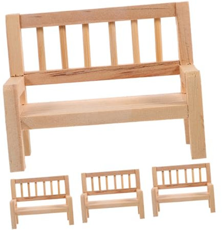 HAWILLOSCH Dollhouse Furniture Miniature Bench Unique Mini Bench for Living Room Dollhouse Decor Tiny Furniture