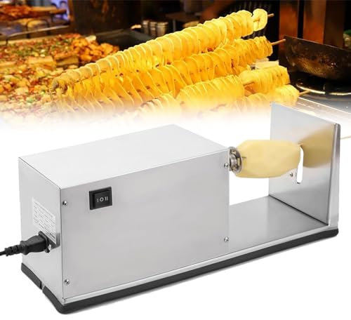 OLSKFUH Cortadora De Patatas Eléctrica Tornado, Cortadora De Patatas En Espiral, Cortadora De Patatas Torcida, Cortadora De Verduras En Espiral De Acero Inoxidable Más Gruesa,