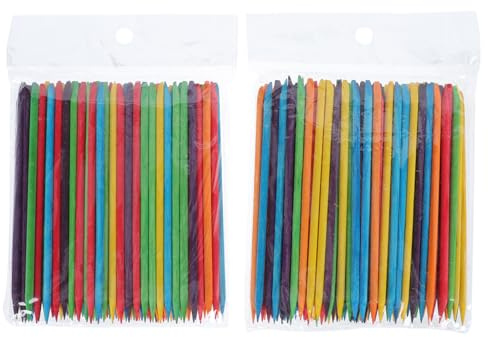 Vaguelly 2paquetes Palitos De Madera Naranja Para Uñas Varilla De Madera Para Manicura Accesorio De Manicura Varilla Para Herramientas Para