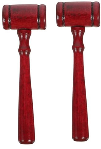 BESPORTBLE 2pcs Wooden Judge Hammer Mini Gavel for Boys and Girls Court Prop Auction Hammer