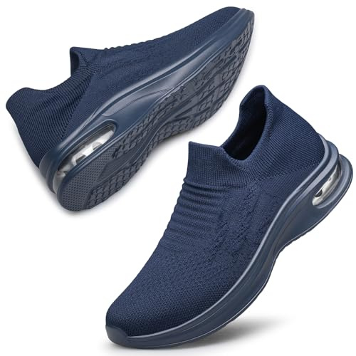 Raoendis Dam Slip On Sneakers Träningsskor Löparskor Kvinnor Skor Sportskor Gångskor Bekväma Löpningsskor Med luftkudde för Inomhus och Utomhus Blå 39