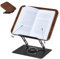 Atril para leer, soporte de libros de madera, soporte de lectura ajustable, giratorio 360°, soporte para libros de cocina con clip lateral, plegable, soporte para libros, soporte de presentación para