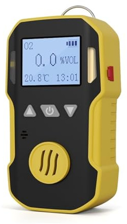JHXHFJXZ Rilevatore Portatile di Gas Ossigeno Industriale, analizzatore di perdite di Gas O2, Tre allarmi for la Sicurezza della Cucina Domestica Sensori precisi per Un rilevamento rapido