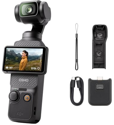 DJI Osmo Pocket 3, Vlogging Camera with 1'' CMOS & 4K/120fps Video, 3-Axis Stabilization, Fast Focusing, 2 Rotatable Touchscreen, Small Video Camera