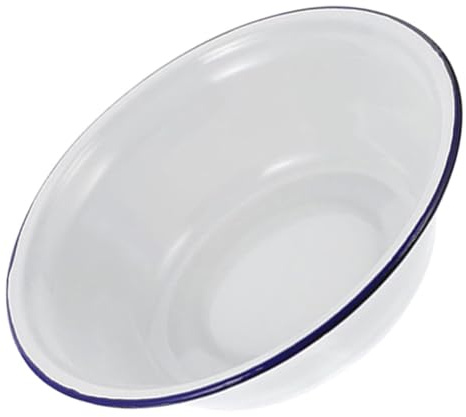CHILDWEET Vintage Deep Enamel Dish Oven-Safe Mixing Bowl Large Capacity Sturdy Chip-Resistant Enamelware for Baking Roasting and Cooking Classic Retro Kitchen Tray