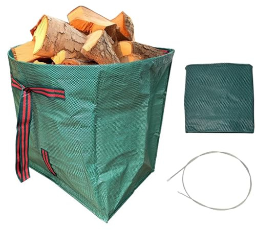 Sacchetti per foglie, confezione da 2 sacchetti per rifiuti da giardino, 200 l, con manici rinforzati, grande borsa per raccogliere foglie, riciclabili da giardino per , foglie, legna da ardere