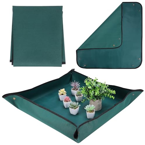 Artibetter PVC Gardening Planting Soil Pad Indoor Potting Mat for Transplanting and Repotting with Soil Containment Wear-resistant Garden Work Mat for Succulents and Houseplants