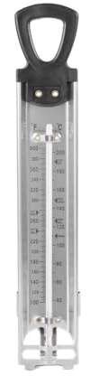 Wodsty Stainless Steel Cooking Thermometer for Sugar Kitchen Crafts with Dual Scale Celsius and Fahrenheit 40-200°C/100-400°F, Portable Food Thermometer