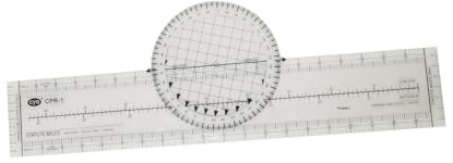 drburpily Regla de cálculo aeronáutica ligera con rotación de 360° para trazado azimut, ideal para modificaciones rápidas planos. Ligera y resistente al desgaste. Regla ingeniería con escala y