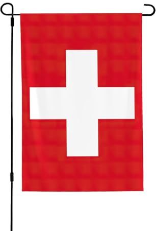 Bandiera svizzera decorativa su entrambi i lati, 71 x 102 cm, per tutte le stagioni, per esterni, veranda, giardino
