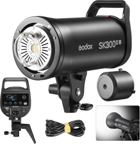 Godox SK300III-V SK300III V 300Ws Professional Studio Strobe Flash Light | GN58 0.1-1.5s Recycle Time,2.4G X System,Bowens Mount with 10W LED Modeling Lamp for Portrait,Product Photography