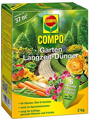 COMPO Langzeit-Dünger 2 kg für Gartenblumen, Obst und Gemüse