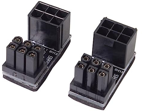 chenyang 2 PACK ATX 6Pin 180 Degree Angled Power Connector Adapter for GPU Graphics Card