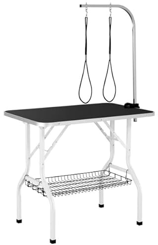 Yaheetech Table de Toilettage Pliable pour Animaux de Companie 100kg Noir