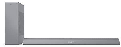 Philips B8505/10 Soundbar mit Subwoofer kabellos (2.1 Kanäle, Bluetooth, 240 W, Dolby Atmos, HDMI eARC, DTS Play-Fi Kompatibel, Verbindung Sprachassistenten, Flaches Profil) Silber