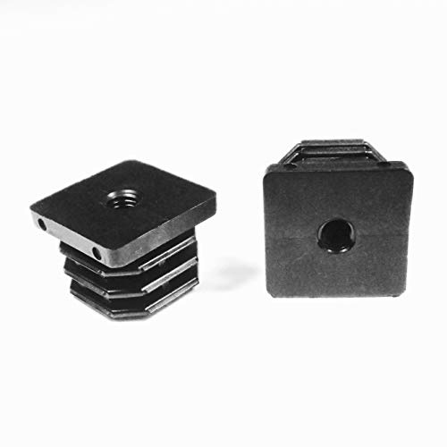 ajile Embout Insert Plastique Carré pour Tube 40 x 40 mm épaisseur 1,5-2,0 mm Fileté Taraudé Diamètre 10 mm (M10) - Sachet de 4 pièces - EFD141x4-FBA
