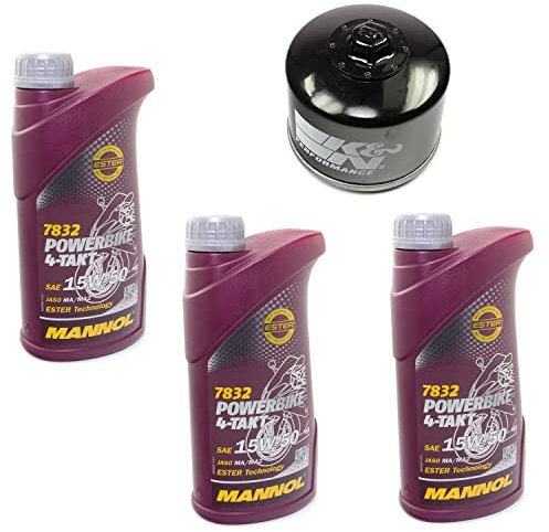 Motoröl Set 15W50 3 Liter + Ölfilter KN160 für BM W
