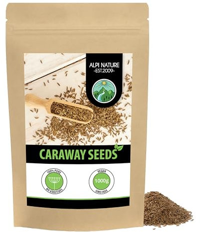 Alpi Nature Caraway Seeds 1kg 2.2 lb, Whole Caraway Seeds for Cooking and Baking