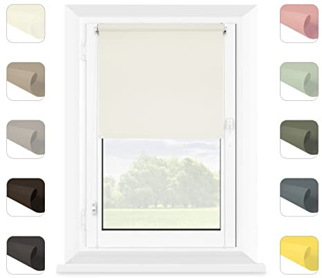 MARDOM Rollos für Fenster Ohne Bohren - Klemmfix Rollo - Mini Rollos für Fenster - Rollo Ohne Bohren - Fenster Rollos für Innen (Weiß, 85x150 cm (Stoffbreite: 81))