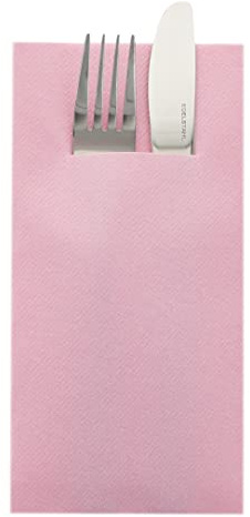 Besteckserviette aus GMIAir, Ideal für private Feiern und Gastronomie, 40 x 40 cm, 1/8 Falz, 75 Stück, Farbe rosa