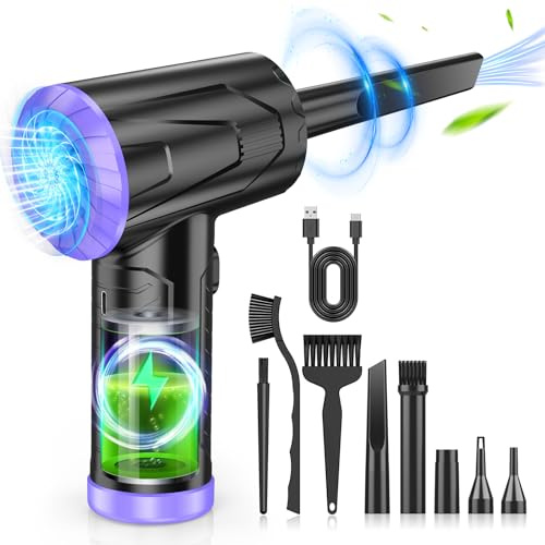 Soffiatore ad aria compressa – 110000 rpm, potente pulitore elettrico per tastiera per computer, detergente per PC, spolverino per auto sostituisce la polvere in scatola di spegnimento ricaricabile